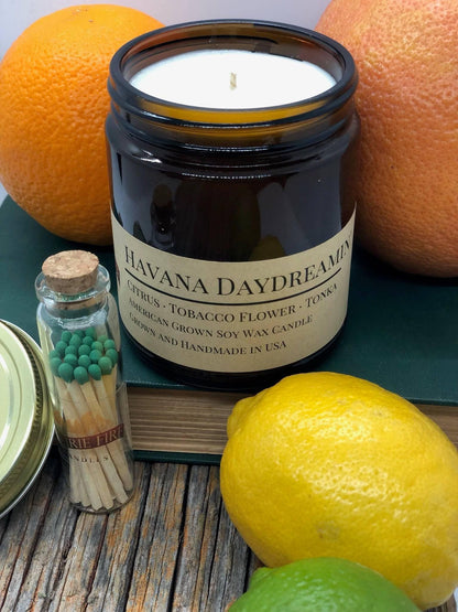 Havana Daydreamin' Soy Wax Candle | 9 oz Amber Apothecary Jar