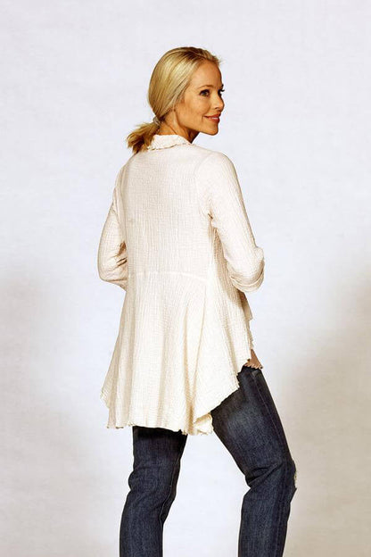 gauze button front cardigan - Homeland Harvest
