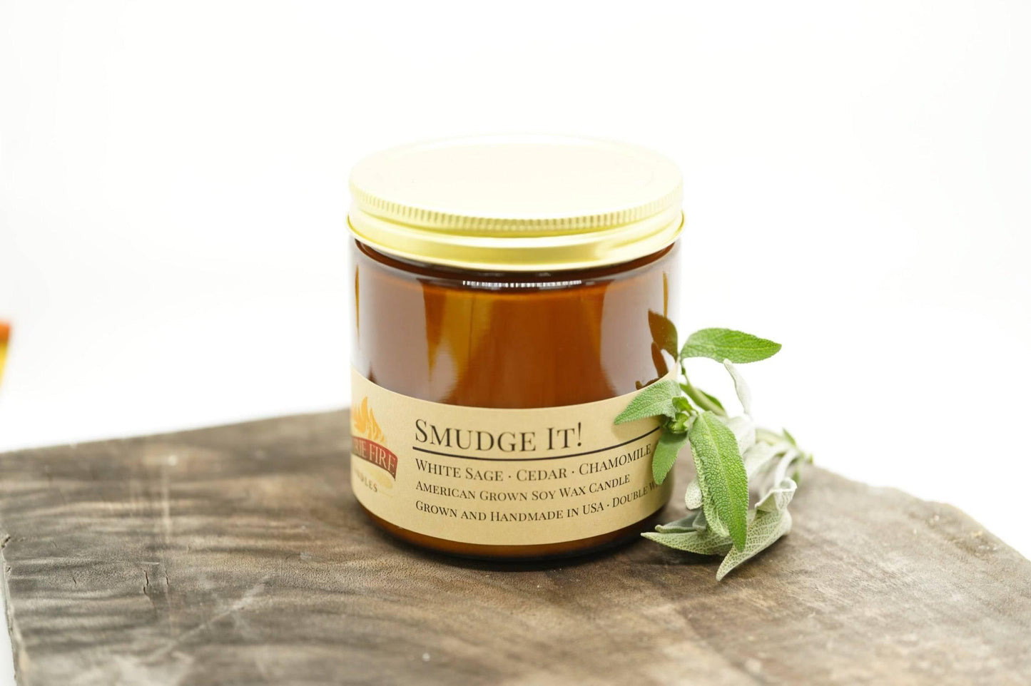Smudge It! Soy Wax Candle | 16 oz Double Wick Amber Apothecary Jar