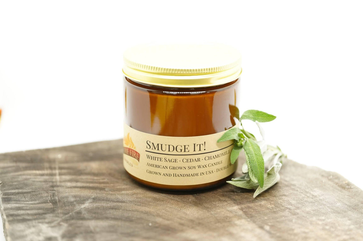 Smudge It! Soy Wax Candle | 16 oz Double Wick Amber Apothecary Jar