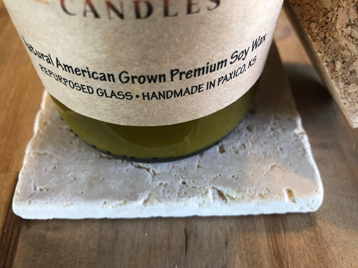 Travertine Marble Candle Coaster - Surface Protector