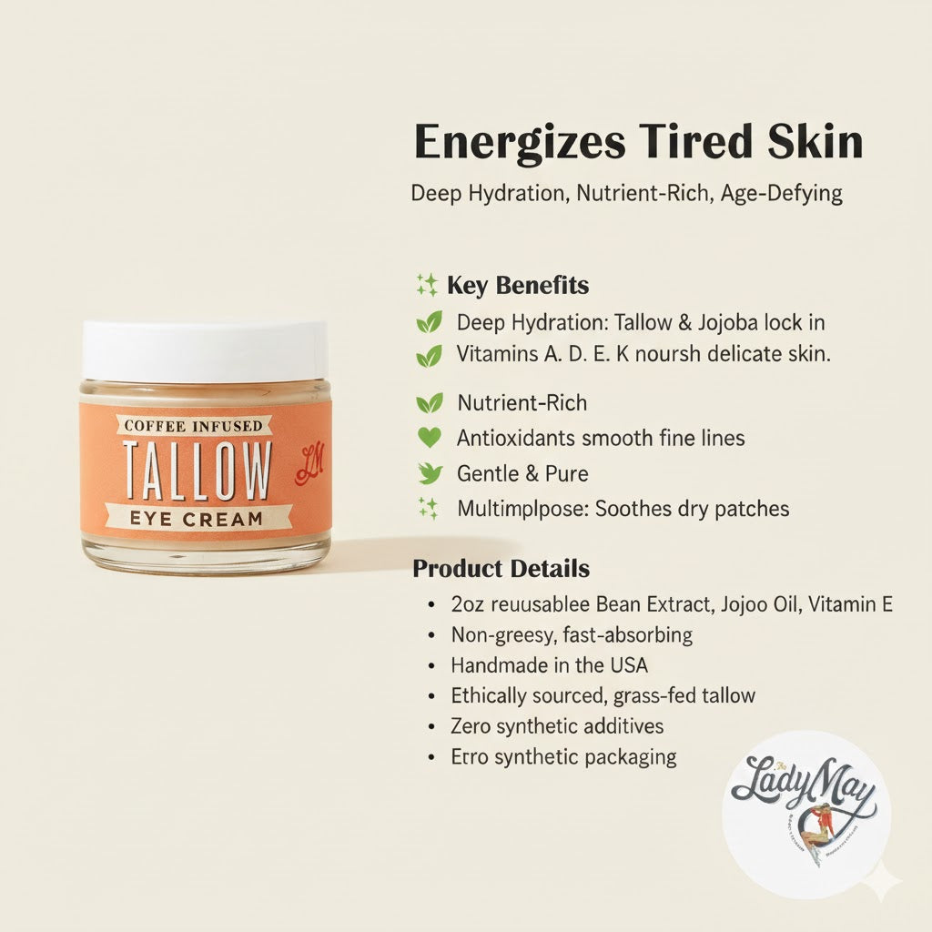 Natural Tallow Eye Cream | Caffeine Under Eye Cream