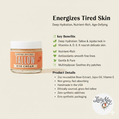 Natural Tallow Eye Cream | Caffeine Under Eye Cream