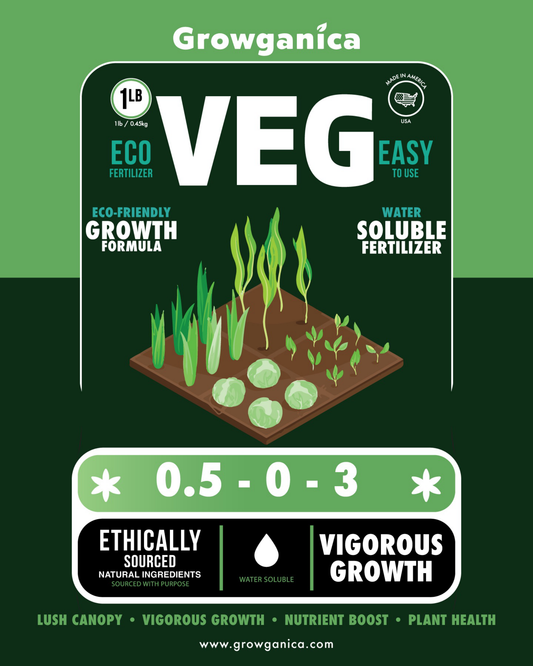 Growganica Veg Organic Living Soil Plant Food for Vigorous Growth and Lush Canopy Fertilizer